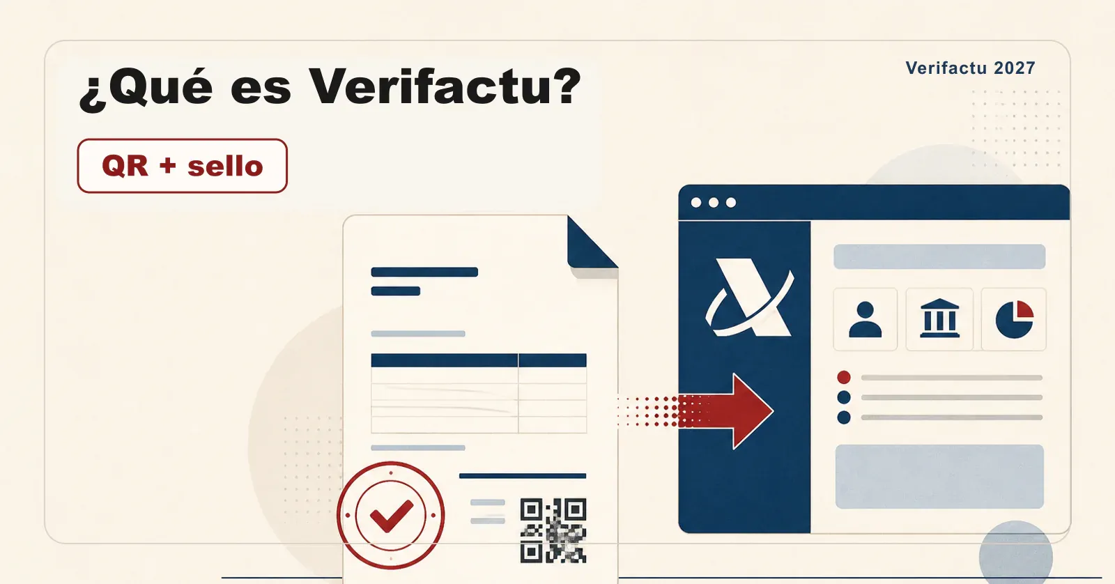 Qué es Verifactu: factura con código QR enviada a la AEAT.